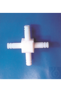 PTFE Schlauchverbinder, 4-Weg, mit Oliven, Anschluss Ø 11 mm, Bohrung 5 PTFE Schlauchverbinder,...